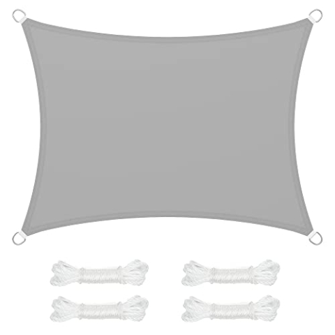 SONGMICS Sonnensegel 3x4m Wasserdicht 665mm Wassersäule Sonnenschutz aus reißfestem Polyester UV-Schutz 93% für Terrasse Garten Balkon Rechteck Seile