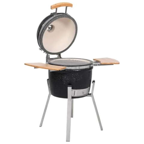 vidaXL Grill Kamado Keramik Gartengrill Holzkohlegrill Standgrill Smoker BBQ