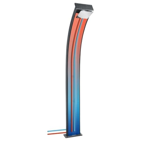 Formidra DS-D363NX Hybrid-Dusche Dada Curve-38 L-Anthrazit Aluminium Zeitlose Klasse, gebürstetes Aluminium