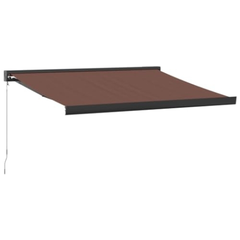 vidaXL Markise Manuell Braun 350x250 cm, Markisen, Markise ausfahrbar, Gelenkarmmarkisen, Markise einziehbar, Gelenkarmmarkise, Markise Gelenkarm