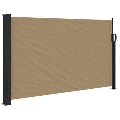 vidaXL Seitenmarkise, Sichtschutz Ausziehbar, Windschutz Sonnenschutz für Garten Balkon Terrasse, Seitenrollo Seitenwandmarkise, Taupe 120x600cm