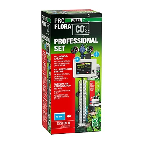 JBL PROFLORA CO2 PROFESSIONAL SET U, CO2-Düngeanlagen-Komplettset für 40-600 l, Mit automatischer CO2- und pH-Steuerung, Einwegflasche und umfangreichem Zubehör
