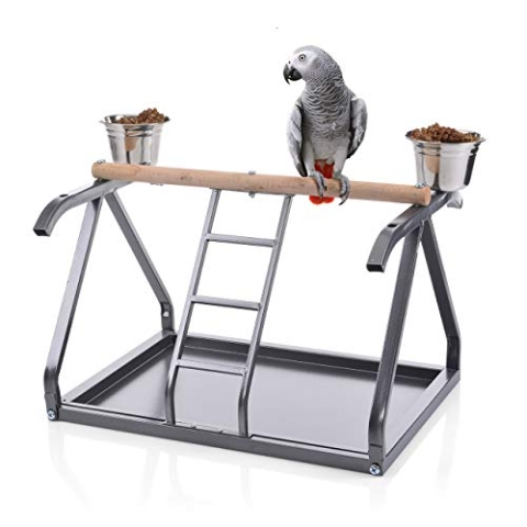 Montana Cages | Tischfreisitz für Papageien - Antik | ca. 50 x 34,5 x 38 cm | Vogelsitz, Freisitz