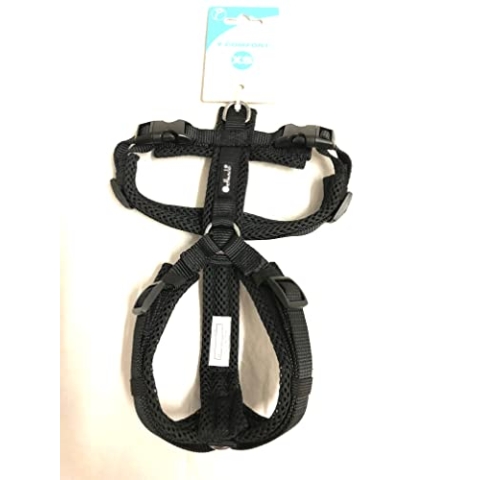 Petlando Mesh Y-Comfort Geschirr schwarz XS (Halsumfang 28-52 cm, Brustumfang 32-50 cm)