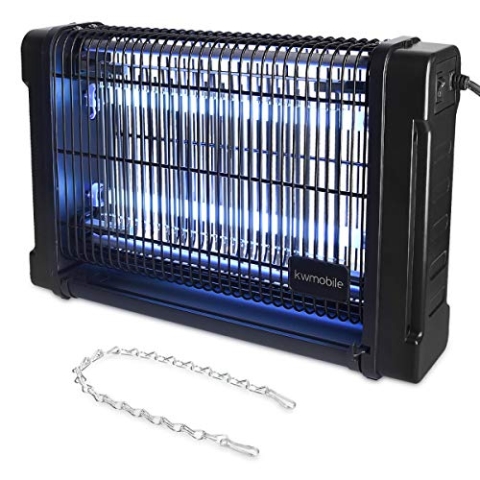 kwmobile LED Insektenvernichter - Licht tötet Fliegen Wespen Moskitos Motten und Pest mit Tank - Insektenvernichter - Schwarz