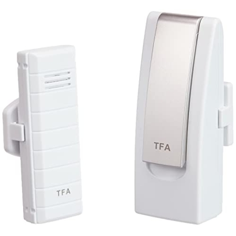 TFA Dostmann Weatherhub Starter-Set mit Temperatursender, 31.4001.02, SmartHome, einfach installierbar Weiß L 40 (45) x B 28 (33) x H 104 mm