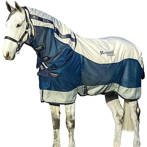 Horseware Rambo Summer Series Turnout 0G 130cm für Pferd, Polyester, Klassisch, Kapuze, Pferdedecke