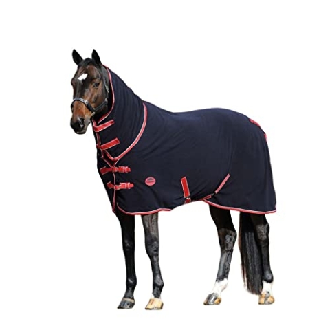 Weatherbeeta Fleece Cooler Combo Neck Rug - Navy/Rot/Weiß