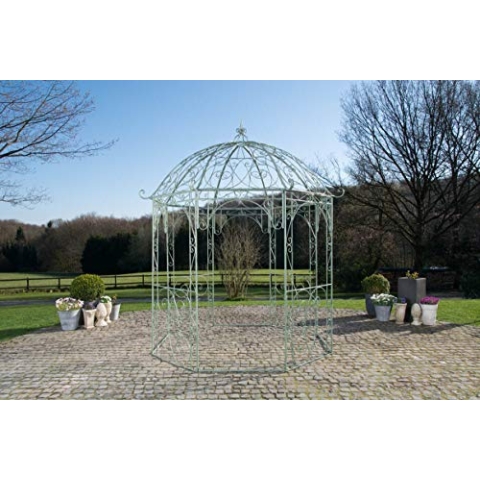 CLP Rosenpavillon Leila I Rankpavillion Aus Pulverbeschichtetem Eisen I Gartendekoration Im Jugendsstil, Farbe:antik-grün