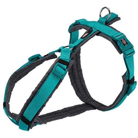 TRIXIE Premium Trekkinggeschirr Himmelblau/Grau - Himmelblau/Grau, XL