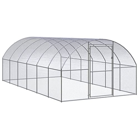 vidaXL Outdoor Hühnerstall 3x6x2m Verzinkter Stahl Hühnerhaus Geflügelstall