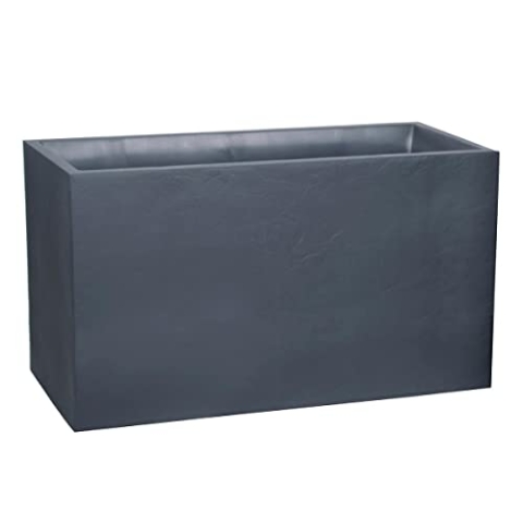 EDA - Wandhalterung Volcania 116 l – Dekor Steinoptik – doppelwandig – Wasserrückhaltebereich – 99,5 x 39,5 x 60 cm – Grau Anthrazit