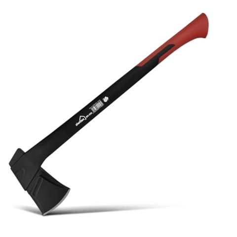 siwitec Axt SN-250 inkl. Klingenschutz, Spaltaxt mit 2500 Gramm Kopfgewicht, Axt zum Holz spalten mit glasfaserverstärktem Kunststoff-Stiel und C45 Carbon Klinge, Spalthammer