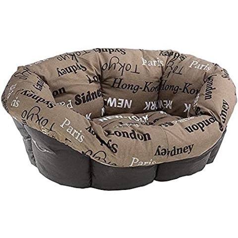 Ferplast Hundekissen, Hundebett und Katzenbett SOFA 'CUSHION 4 Kissen für Haustiere, gepolsterter Bezug, weiche waschbare Baumwollpolsterung, verstellbar mit Gummizug, 64 x 48 x h 25 cm braun