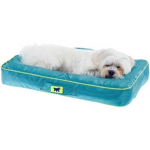 Ferplast Hundematte & Katzenmatte Klein - Orthopädisches Hundebett - Hundebett Waschbar & Kratzfest - Hundekissen - Hundebett Flauschig - Herausnehmbare Polsterung - Polo - 65 x 40 x h 8 cm, S, BLAU