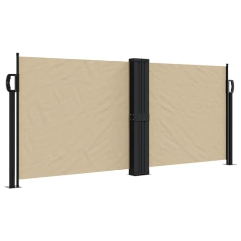 vidaXL Seitenmarkise, Sichtschutz Ausziehbar, Windschutz Sonnenschutz für Garten Balkon Terrasse, Seitenrollo Seitenwandmarkise, Beige 100x600cm