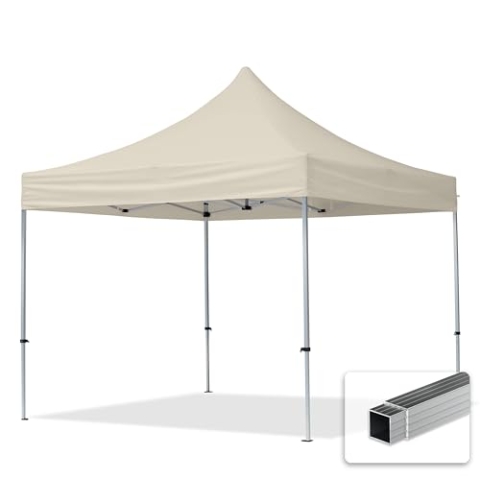 TOOLPORT Faltpavillon Faltzelt Pavillon 3x3m ohne Seitenteile 32mm Aluminium Partyzelt 700N Creme