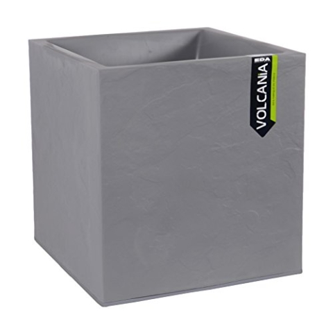 EDA PLASTIQUES Blumentopf, quadratisch, unten volcania – 31 L, volcania, kiesel, 39,5 x 39,5 x 43,5 cm, 13730 G. GL SX1