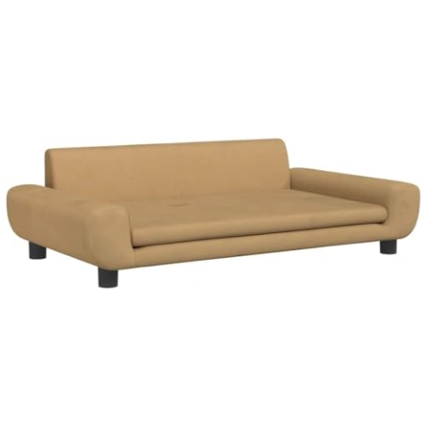 vidaXL Hundebett, Hundekissen mit weicher Polsterung, Hundesofa Hundecouch für kleine Hunde Haustiere, Haustierbett Katzenbett, Braun Samt