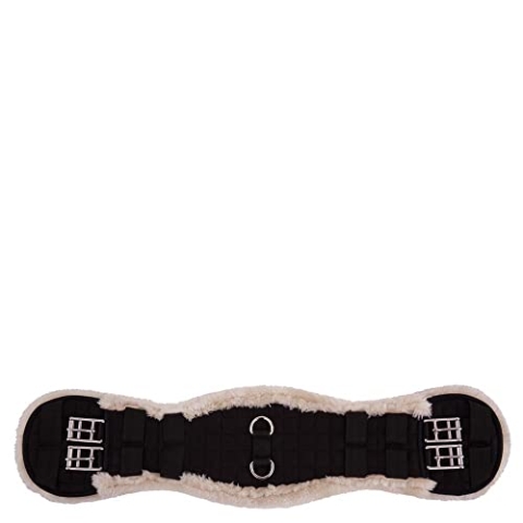 Premiere Dressur Kurzgurt Fell anatomisch geformt mit synthetischem Lammfell (45 cm)