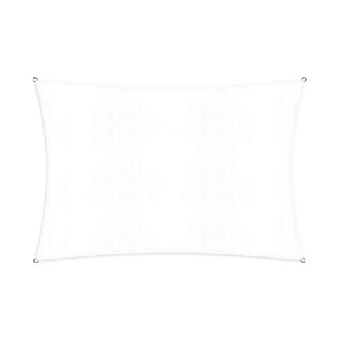 Lumaland Sonnensegel Rechteckig 3 x 4 Meter | Wetterbeständiger Sonnenschutz inkl. Befestigungsseile | Terrasse, Garten & Balkon Schattenspender aus HDPE Segelstoff mit UV Schutz [Weiß]