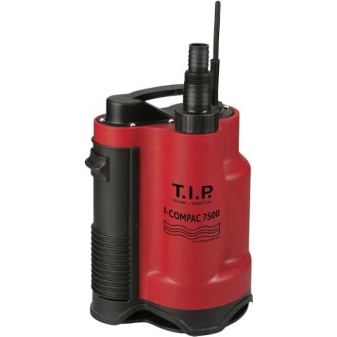 T.I.P. I-Compac 7500 Drainage-Tauchpumpe, Kunststoff, Rot 18 x 13 x 30 cm
