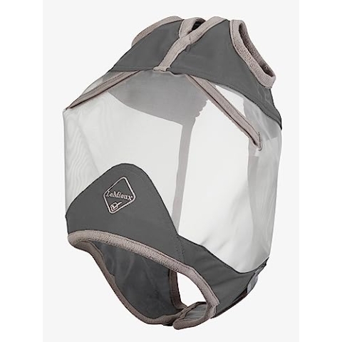 LeMieux Horse ArmourShield Pro Standard Fliegenmaske mit weichem Bambusfutter – UV-schützendes & atmungsaktives Mesh – Grau – Medium