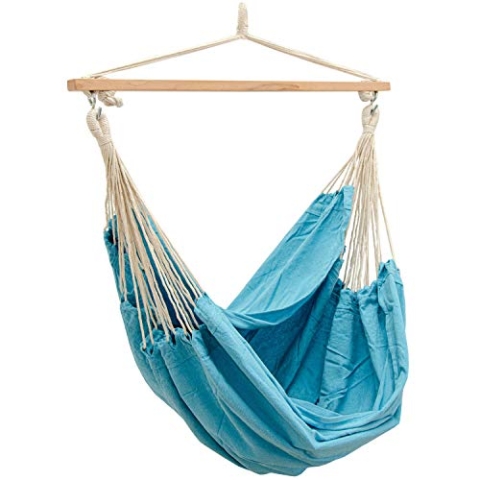 AMANKA Extra-sicher XXL Hängesessel 185x130 Indoor Hängematte Hängeschaukel Blau
