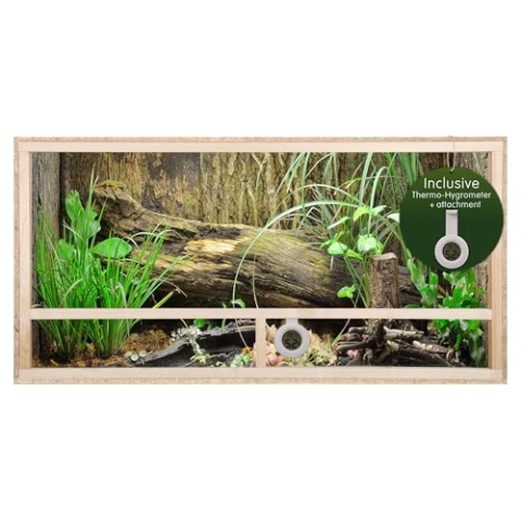 REPITERRA Terrarium für Reptilien & Amphibien, Holzterrarium mit Seitenbelüftung 120x50x50 cm