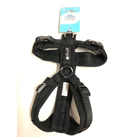 Petlando Mesh Y-Comfort Brustgeschirr schwarz M (Halsumfang 46-74 cm, Brustumfang 50-74 cm)