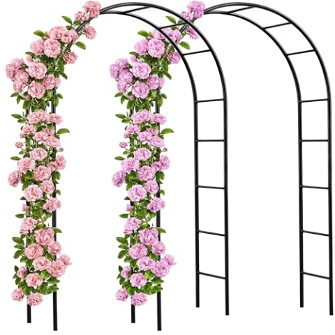 Gardebruk® Rosenbogen 2er Set Metall 240x140x37cm Stabil Wetterfest Garten Rankgitter Rankhilfe Rankbogen Metallbogen
