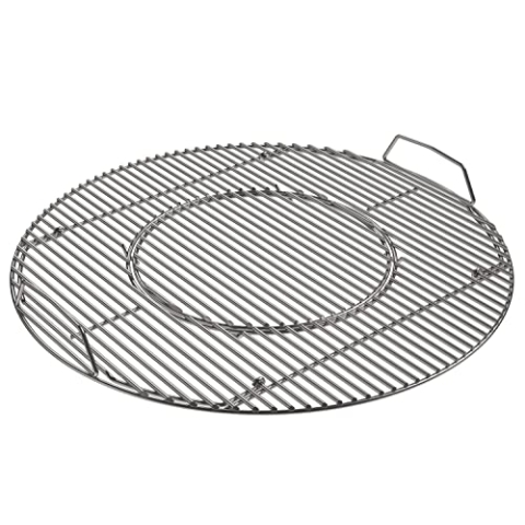 RÖSLE VARIO+ Grillrost, Hochwertiger Grillrost aus Edelstahl für VARIO-Einsätze, für Holzkohle Kugelgrill No.1 F60, Silber, Silberfarben