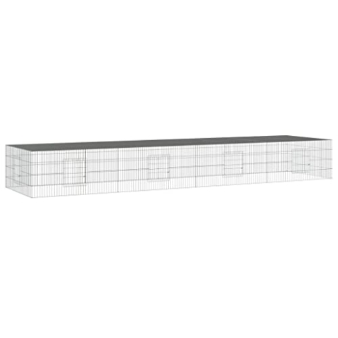 vidaXL Kaninchenkäfig 4 Paneele 433x109x54 cm Verzinktes Eisen Haustierkäfig