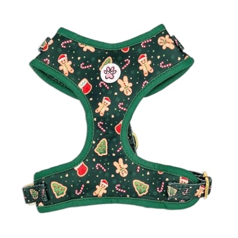Weihnachten Hundegeschirr - Soft Geschirr Hund - Grün - Lebkuchen - Gingerbread - Howliday Crumbles - Paw My God! - Größe S