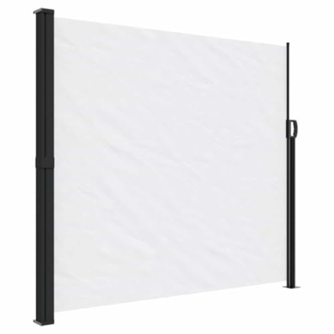 vidaXL Seitenmarkise, Sichtschutz Ausziehbar, Windschutz Sonnenschutz für Garten Balkon Terrasse, Seitenrollo Seitenwandmarkise, Weiß 180x600cm