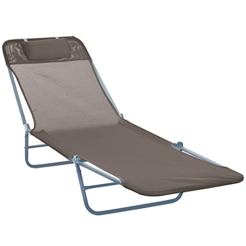 Outsunny Sonnenliege Gartenliege Relaxliege Bäderliege Zweibeinliege 4 Farben (Braun)