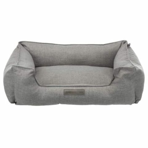 TRIXIE Hundebett Talis 80 × 60 cm in grau - elegantes Hundebett aus gemütlichem Webstoff - Hundekorb für mittelgroße Hunde - rutschfest und waschbar - 37582