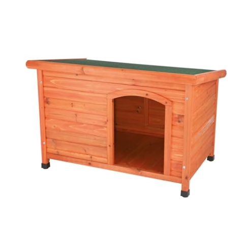 TRIXIE wetterfestes und aufklappbares Hundehaus "natura Hundehütte Classic Flachdach, M–L: 104 × 72 × 68 cm, braun" - 39552