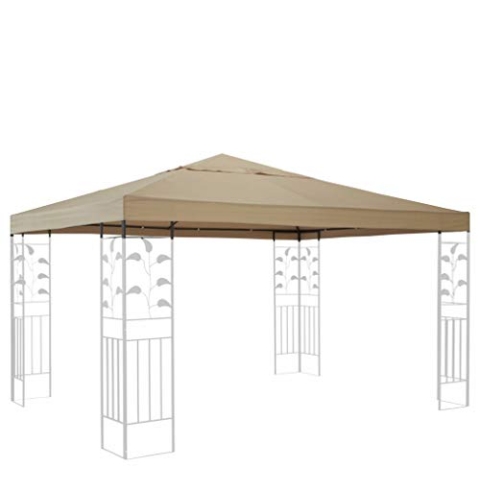 QUICK STAR Ersatzdach für Blätter Pavillon 3x3m Pavillondach Sand Ersatzbezug