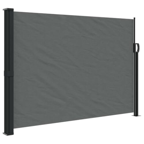 vidaXL Seitenmarkise, Wandmarkise mit PU-Beschichtung, Sichtschutz für Balkon Terrasse Garten, Windschutz Markise, Ausziehbar Anthrazit Polyester
