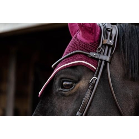 Kentucky Horsewear - Wellington Fliegenhaube - Samt - Bordeaux - Für Pferd