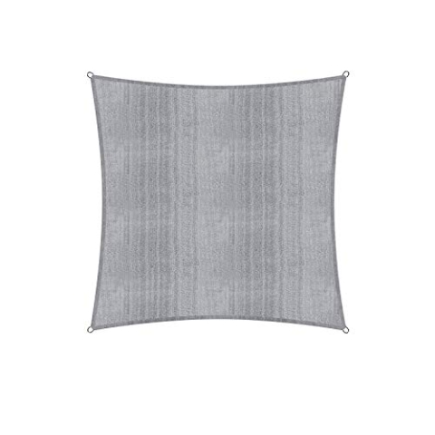 Lumaland Sonnensegel Quadrat | 3 x 3 Meter Wetterbeständiger Sonnenschutz inkl. Befestigungsseile | Terrasse, Garten & Balkon Schattenspender mit UV-Schutz [Hellgrau]
