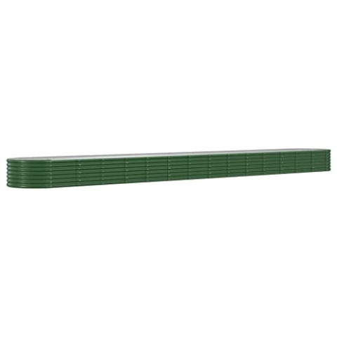 vidaXL Hochbeet, Wetterfestes Hochbeet für Garten Balkon Terrasse, Kräuterhochbeet zum Selber Bauen, Pflanzkasten aus Metall, Pulverbeschichteter Stahl Grün