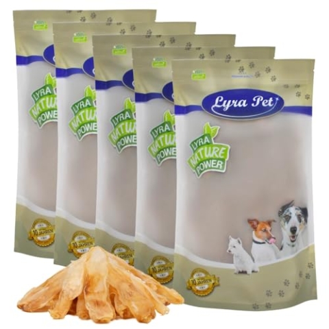 Lyra Pet® 5 kg Kaninchenohren | Naturbelassener Kausnack | Gut verträgliches Leckerli | Ideale Proteinquelle für Hunde | Reich an Kollagen | Fettarm & nährstoffreich | Schonend getrocknet