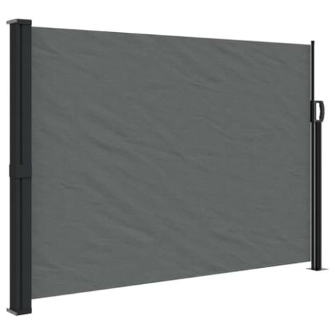 vidaXL Seitenmarkise, Wandmarkise mit PU-Beschichtung, Sichtschutz für Balkon Terrasse Garten, Windschutz Markise, Ausziehbar Anthrazit Polyester