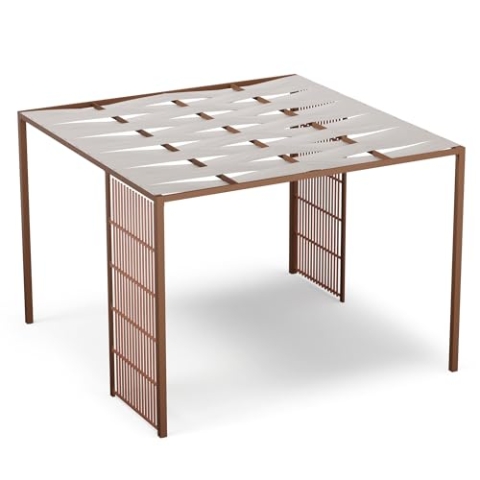 Blumfeldt Pavillon 3x3, Wasserdicht Stabil Winterfest, Pulverbeschichteter Stahlrahmen, PA-beschichtetes Dach, Integrierter Sichtschutz, Einfache Montage, Beige