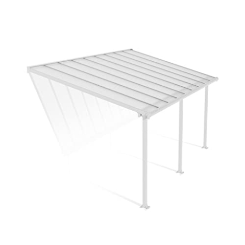 Canopia by Palram Terrassenüberdachung Alu Olympia 3X5.46 Polycarbonat Hohlkammerplatten Pergola 546 x 295 cm Weiss zur Überdachung ihrer Terrasse