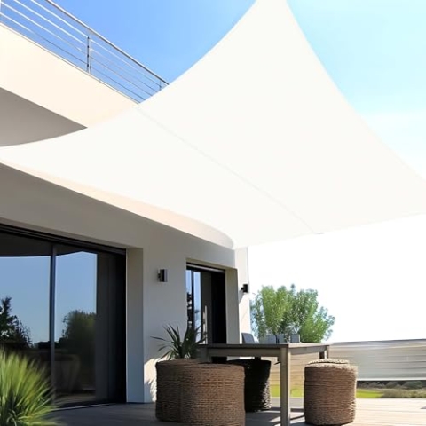 SUNNY GUARD Sonnensegel Wasserdicht 2.5x4m Rechteckig Sonnenschutz Wetterschutz Segel Baldachin UV Schutz für Balkon Terrasse Garten, Creme
