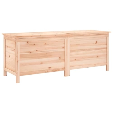 vidaXL Gartentruhe, Gartenbox mit Stauraum, Auflagenbox mit Boden aus Latten, Aufbewahrungsbox Kissenbox Holztruhe, Massivholz Tanne