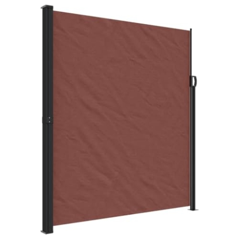 vidaXL Seitenmarkise, Wandmarkise mit PU-Beschichtung, Sichtschutz für Balkon Terrasse Garten, Windschutz Markise, Ausziehbar Braun Polyester